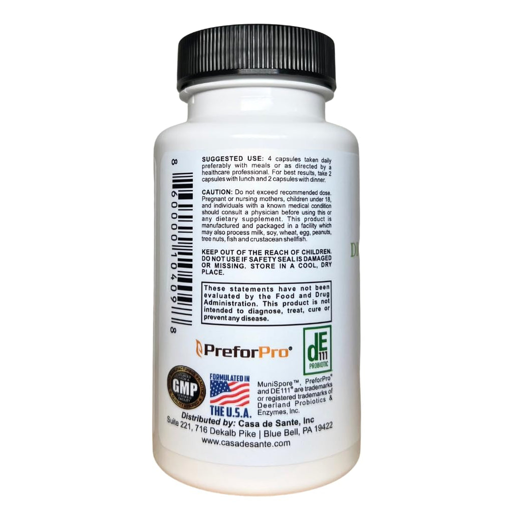Casa de Sante FODMAP Digestive Enzymes with Probiotics - 60 Vegetarian Capsules - image 6