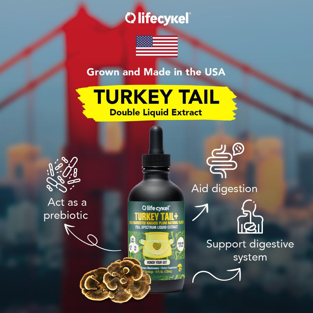 Life Cykel Turkey Tail Mushroom Liquid Extract Immune Support - 2 Fl Oz - image 2