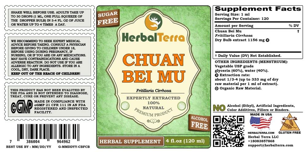 Herbal Terra LLC Chuan Bei Mu, Tendrilleaf Fritillary (Fritillaria