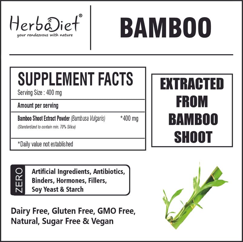 Herbadiet Bamboo Extract Powder Silica for Hair & Nails - 50g - image 6