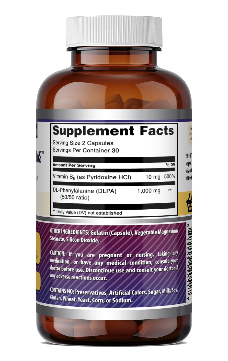 Amazing Nutrition DLPA DL-Phenylalanine 1000 mg - 60 Capsules - image 6