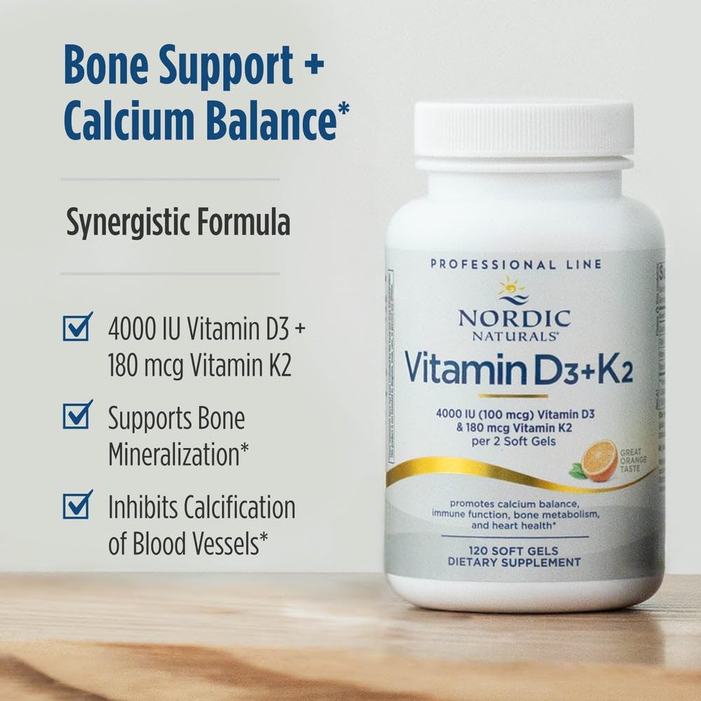 Nordic Naturals Pro Vitamin D3 + K2 Bone Support - 120 Softgels - image 3