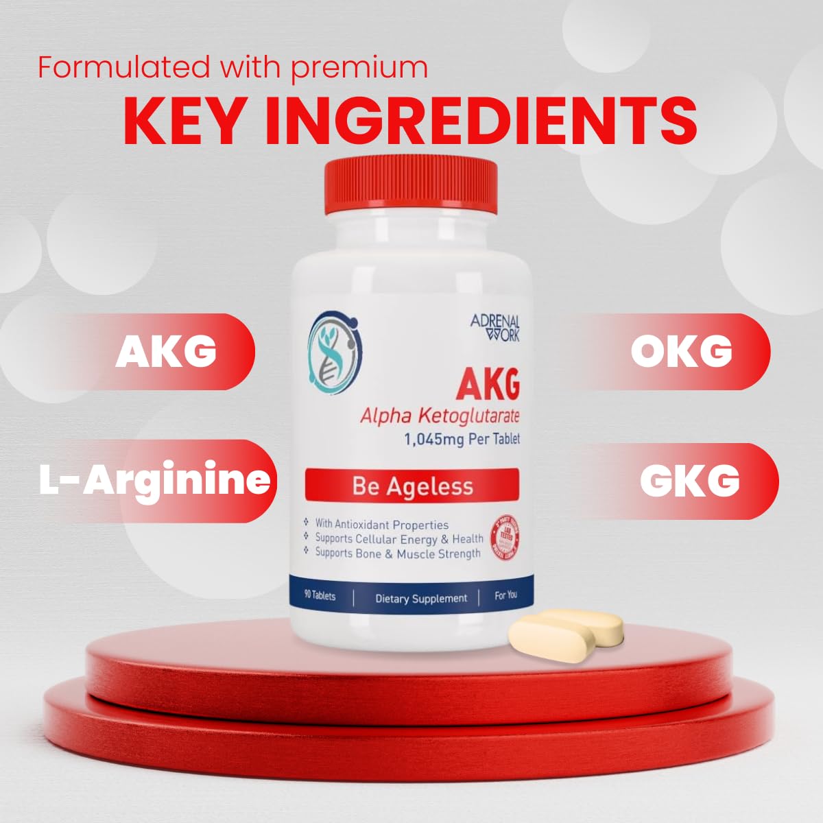 Adrenalwork L-Arginine 1000mg + AKG Pre-Workout - 180 Capsules - image 3