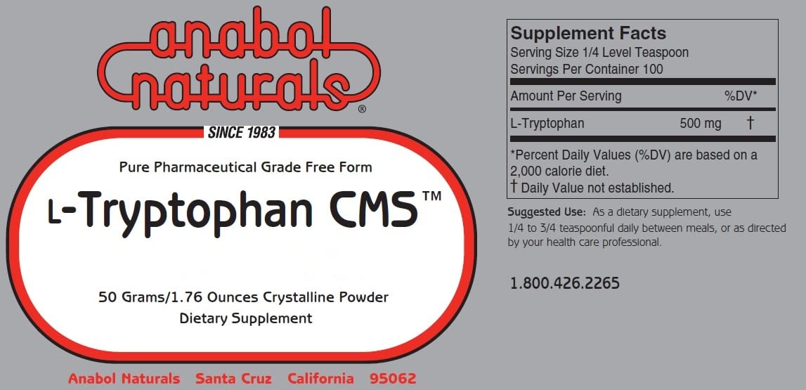 Anabol Naturals L-Tryptophan CMS Powder - 50 Grams - image 2