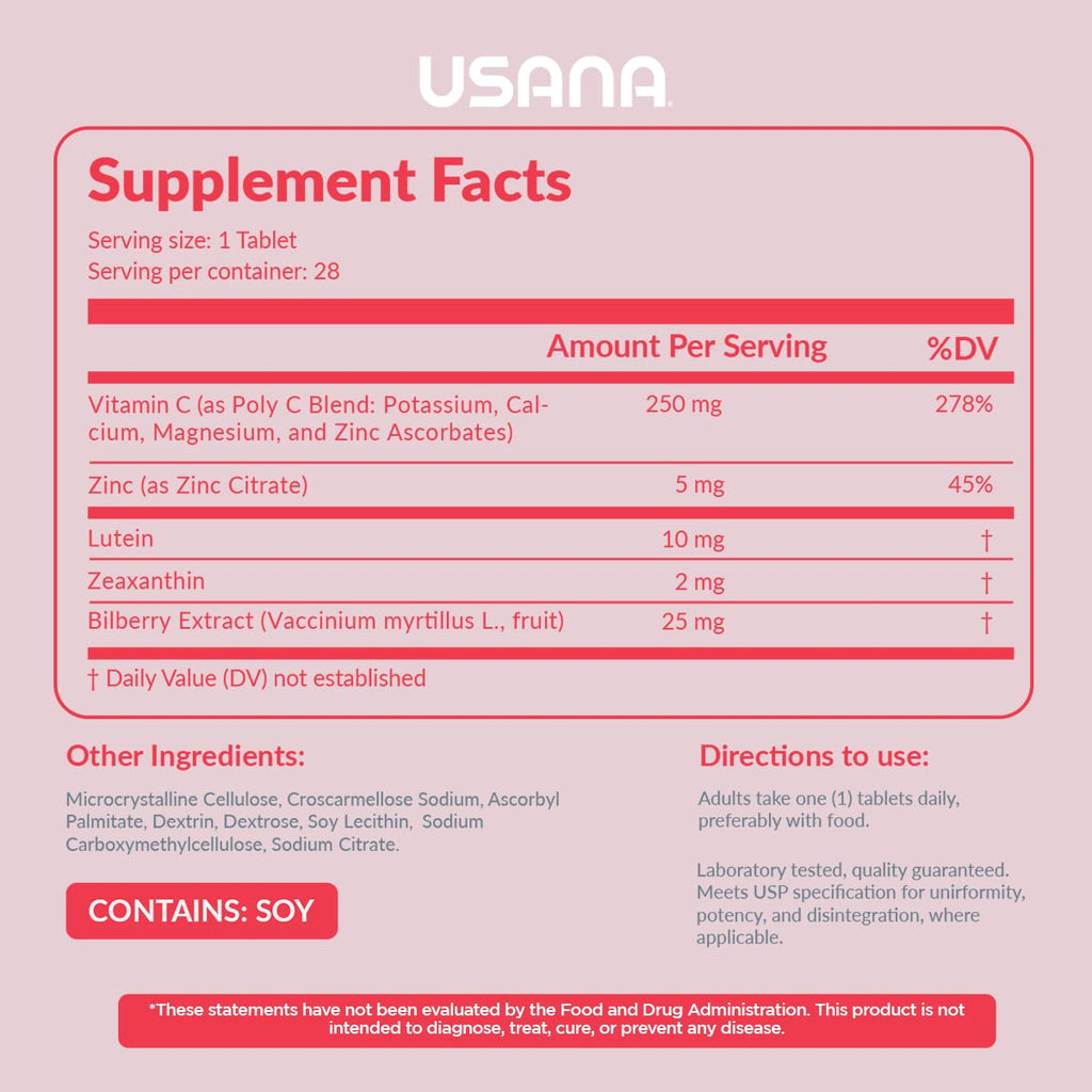 USANA Visionex DS Lutein & Zeaxanthin Formula - 28 Tablets - image 2