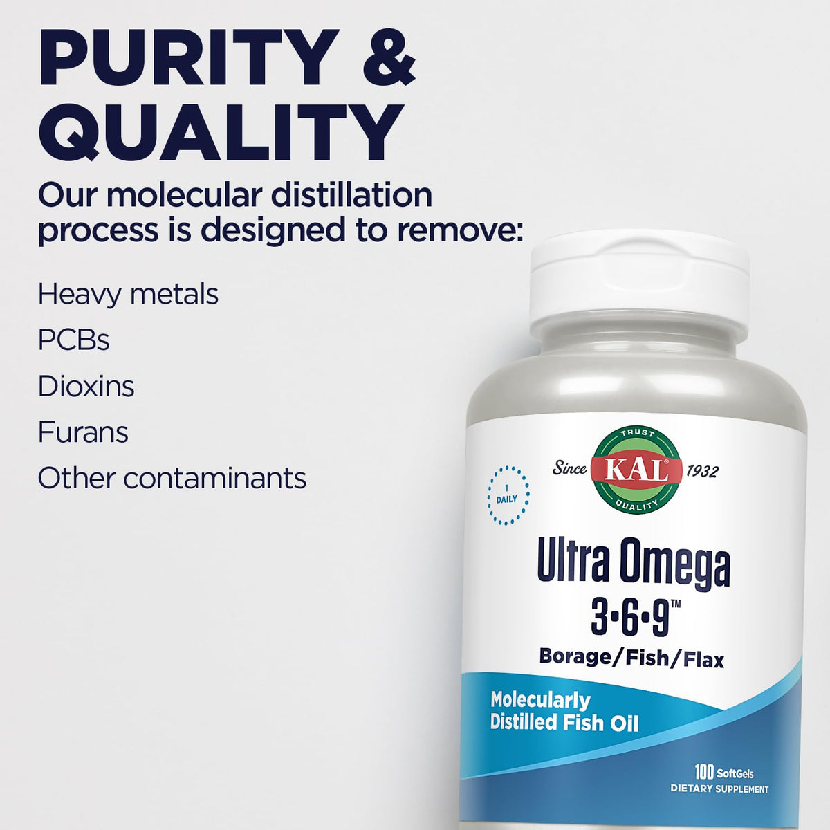 KAL Ultra Omega 3-6-9 1200mg Fish Oil with Flaxseed - 100 Softgels - image 5