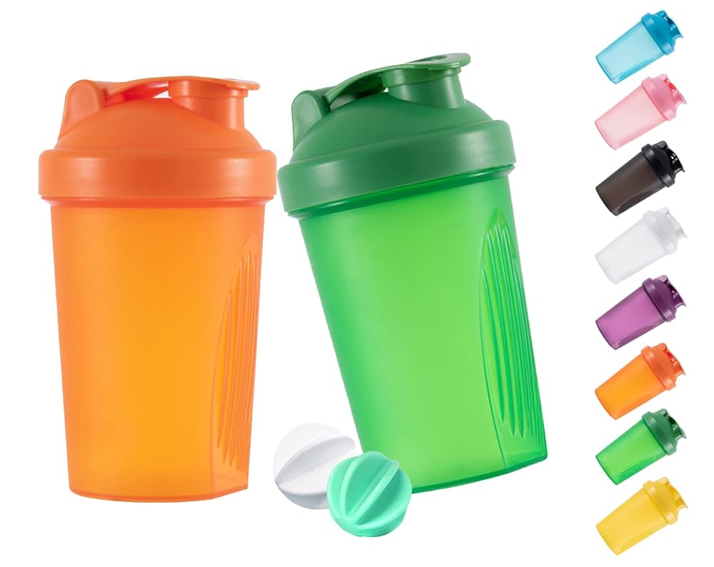 ANNAKIKI Shaker Bottle with Whisk Balls - 2 Pack