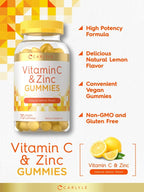 Carlyle Vitamin C and Zinc Gummies Immune Support - 70 Count - image 3