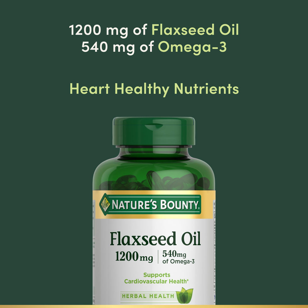 Nature's Bounty Flaxseed and Omega-3 1200mg - 125 Softgels - image 3