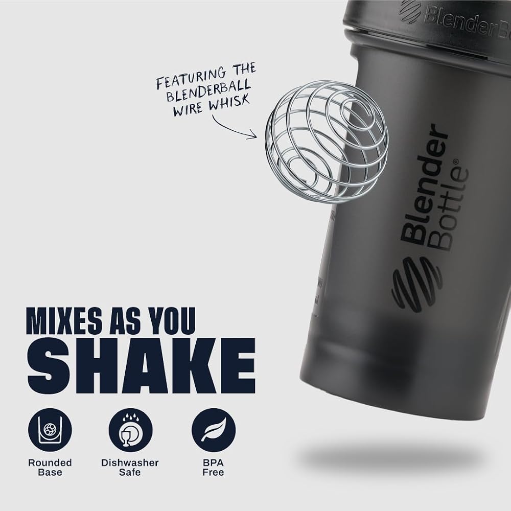BlenderBottle Classic Shaker Bottle Perfect for Protein Shakes