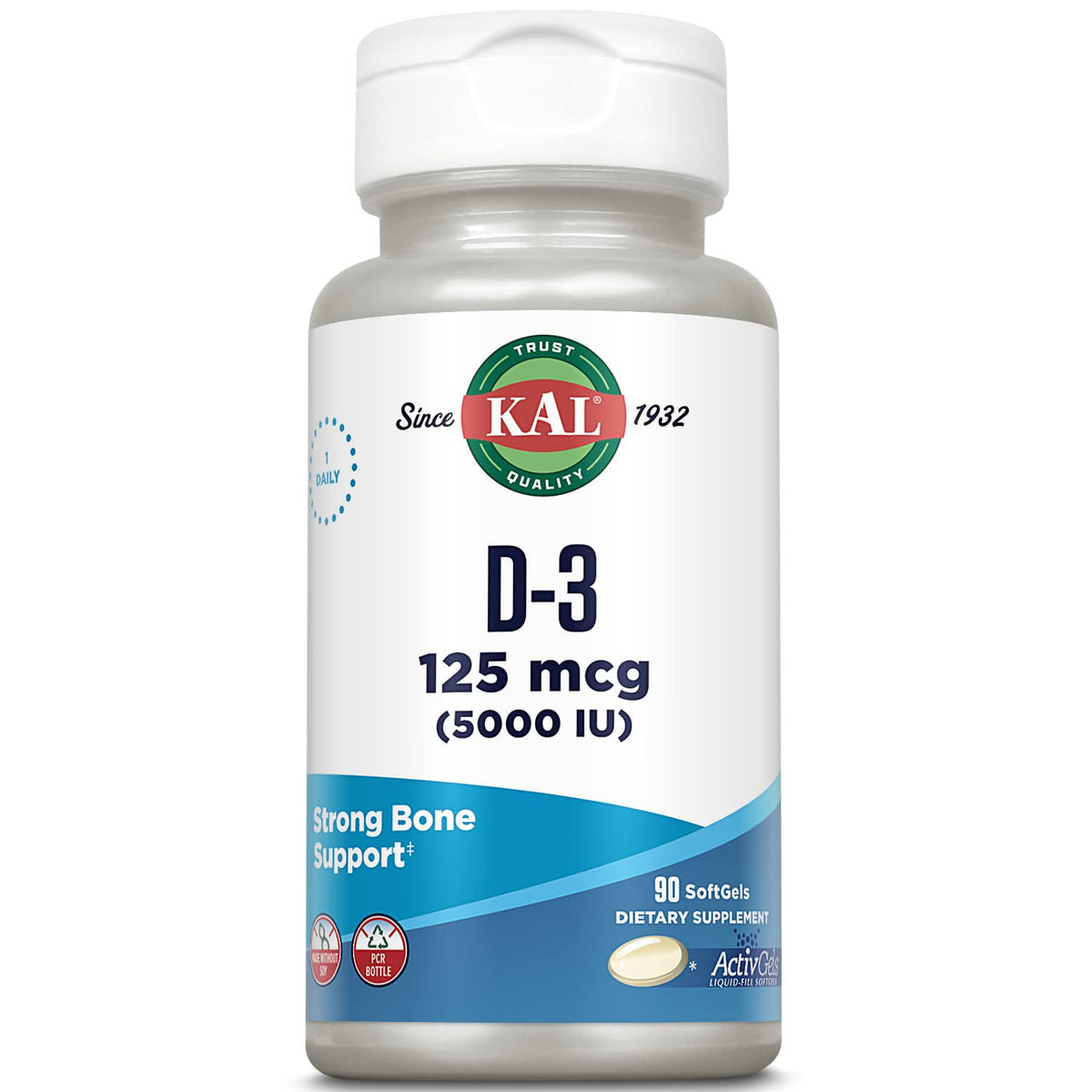 KAL Vitamin D3 5000 IU Immune Support - 90 Softgels