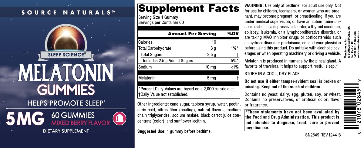 Source Naturals Sleep Science Melatonin 5 mg - 60 Gummies - image 4