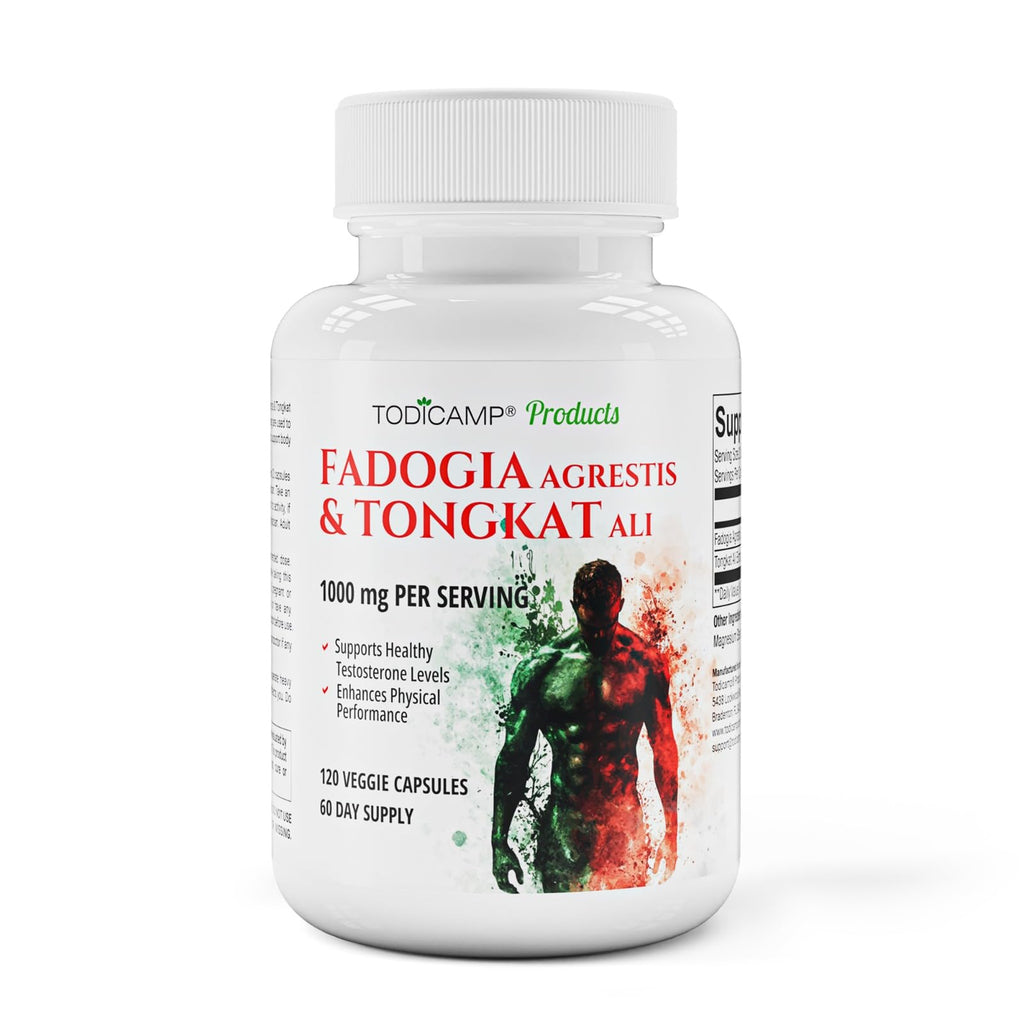 TODICAMP Fadogia Agrestis & Tongkat Ali 1000mg Complex - 120 Capsules
