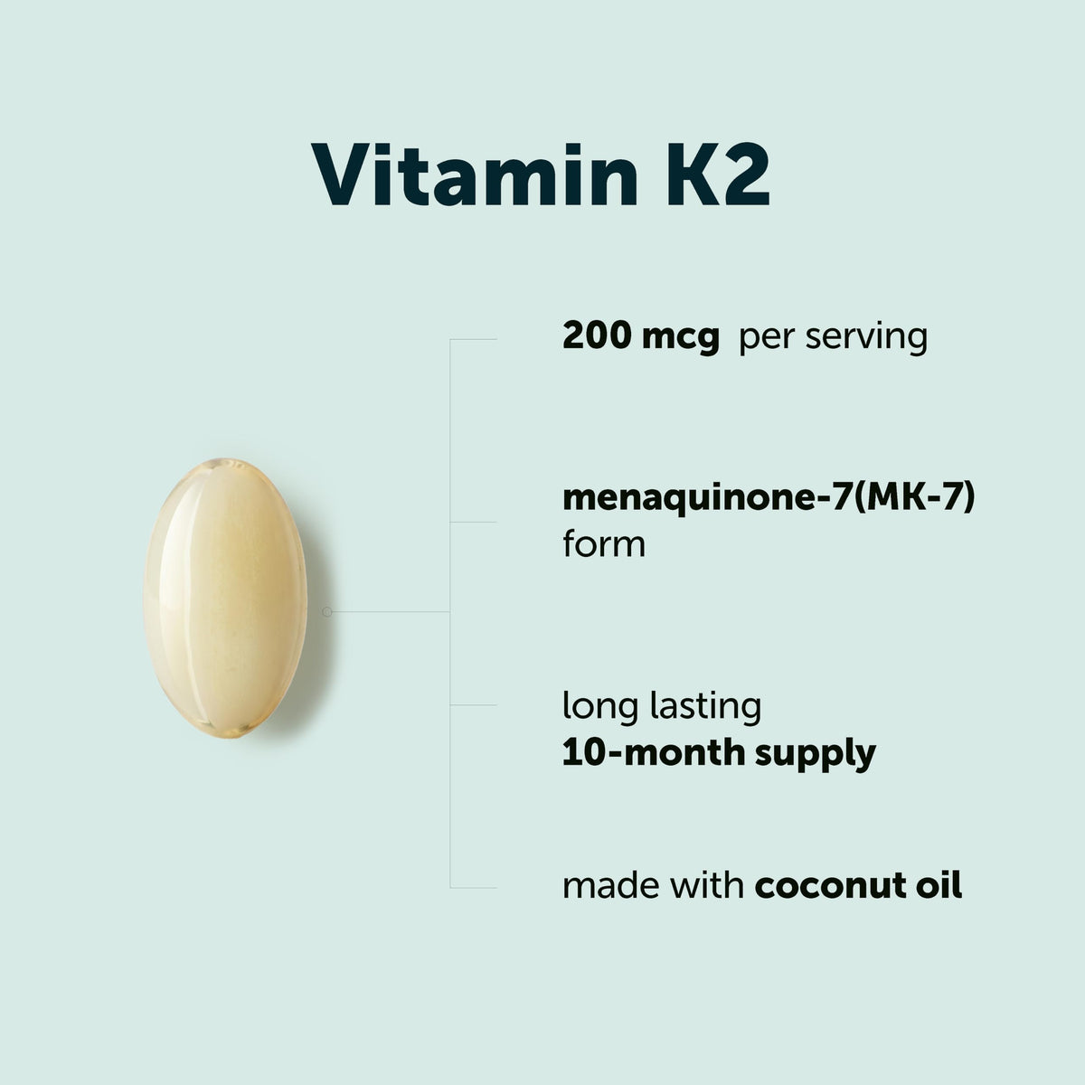 Micro Ingredients Vitamin K2 MK-7 200 mcg - 300 Softgels - image 3