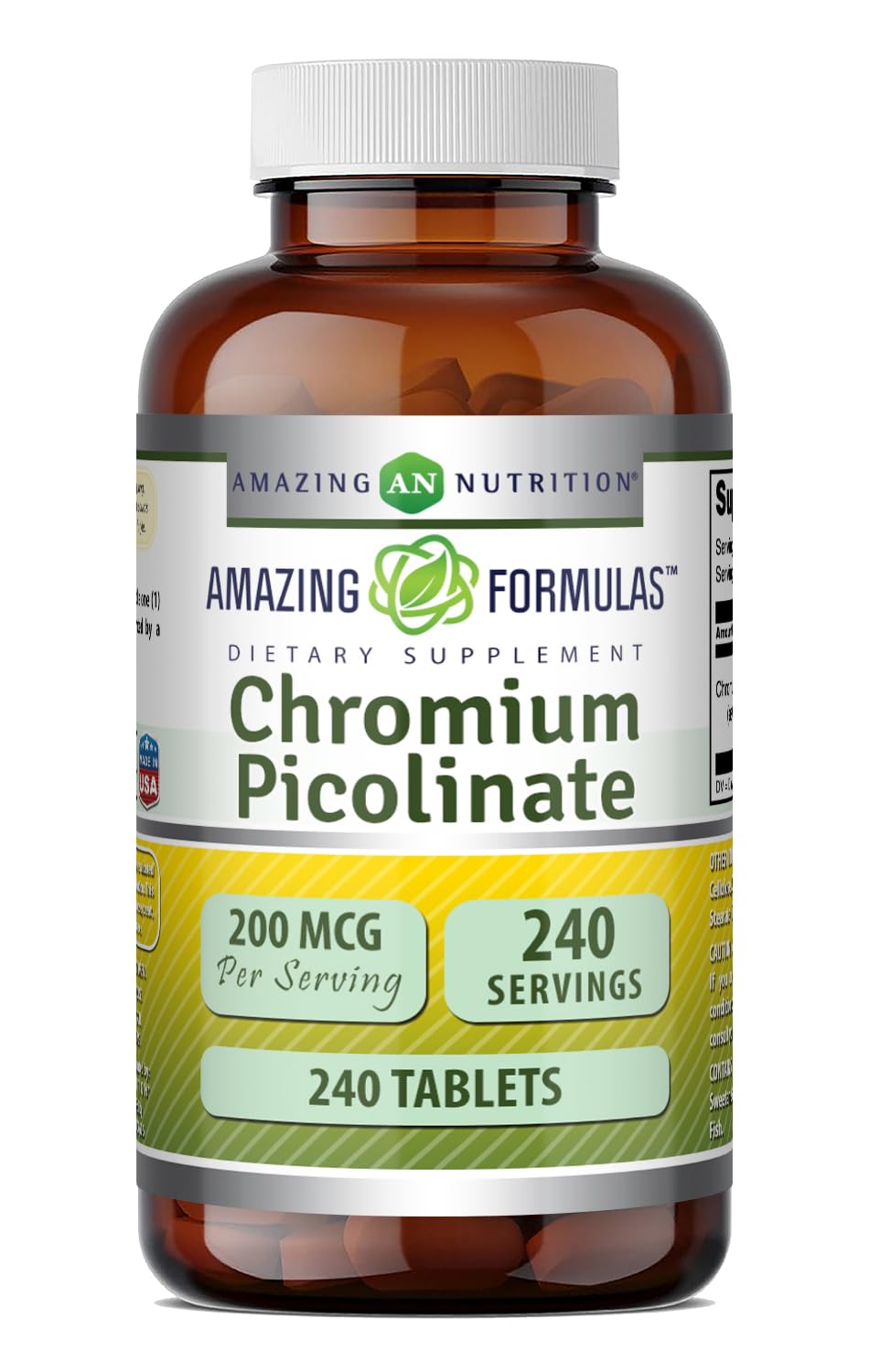 Amazing Nutrition Chromium Picolinate 200 Mcg Mineral - 240 Tablets