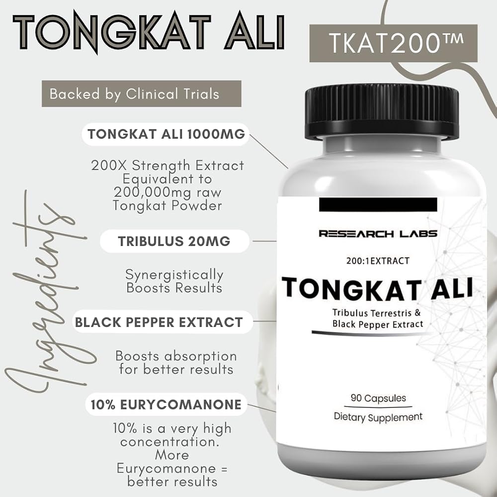 Research Labs Longjack Tongkat Ali Extract Capsules 200x Strength