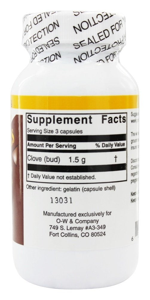 O. W. Bionics Fresh Ground Cloves Capsules - 100 Count - image 3