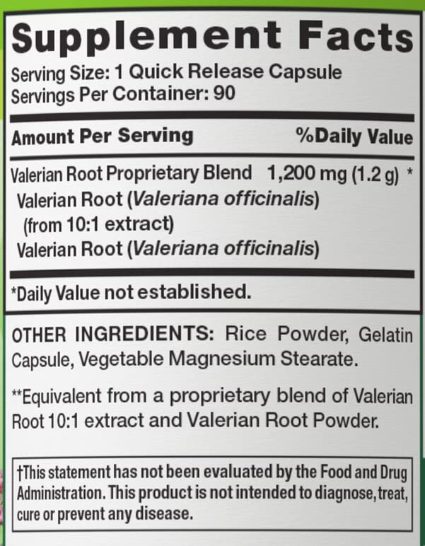 Nature's Truth Valerian Root 1200 mg - 90 Capsules (Pack of 3) - image 4