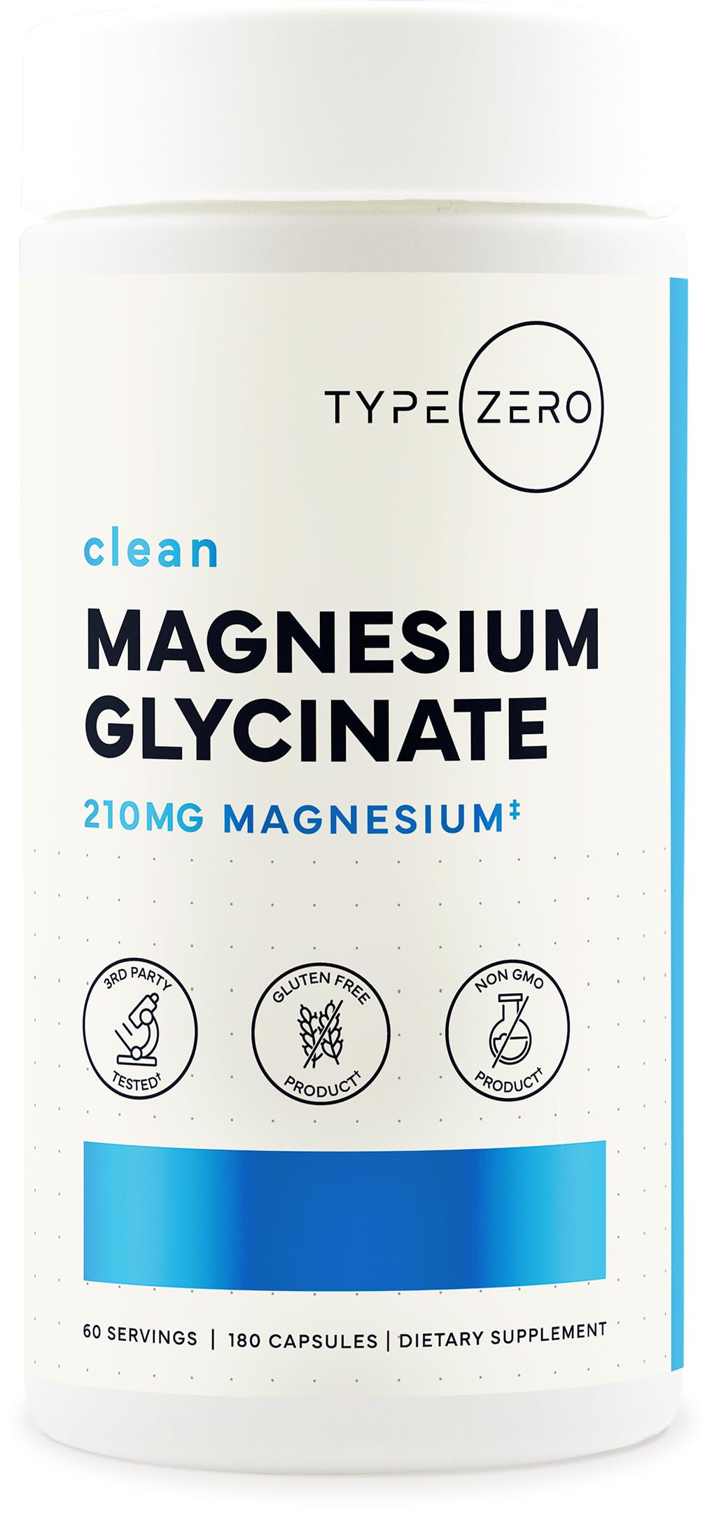 Type Zero Magnesium Glycinate 210mg - 180 Capsules