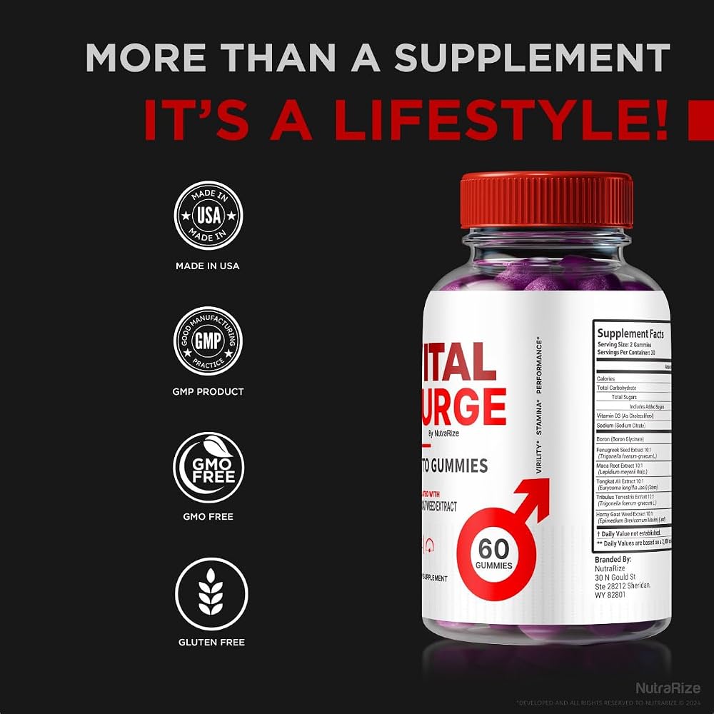 NutraRize Vital Surge Testo Gummies for Men - 60 Gummies - image 7