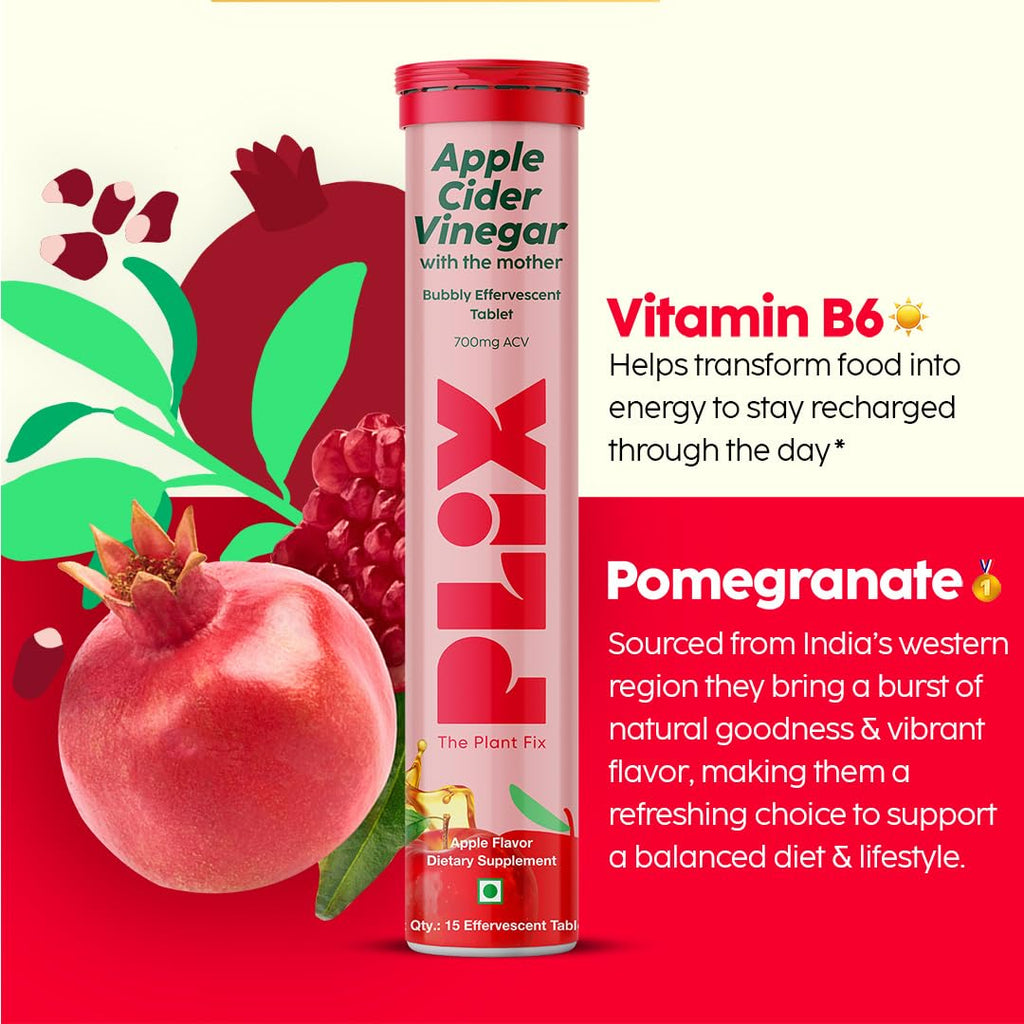 PLIX - THE PLANT FIX Apple Cider Vinegar Effervescent Tablets