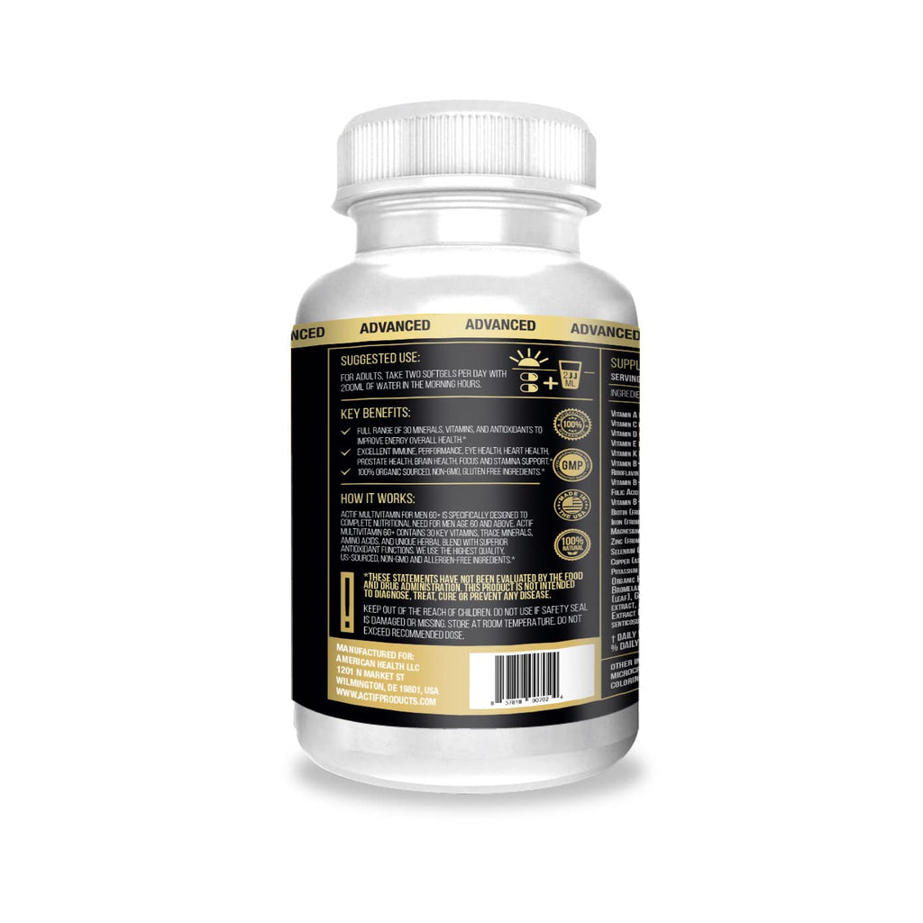 ACTIF Multivitamin for Men Age 60+ - 120 Softgels - image 2