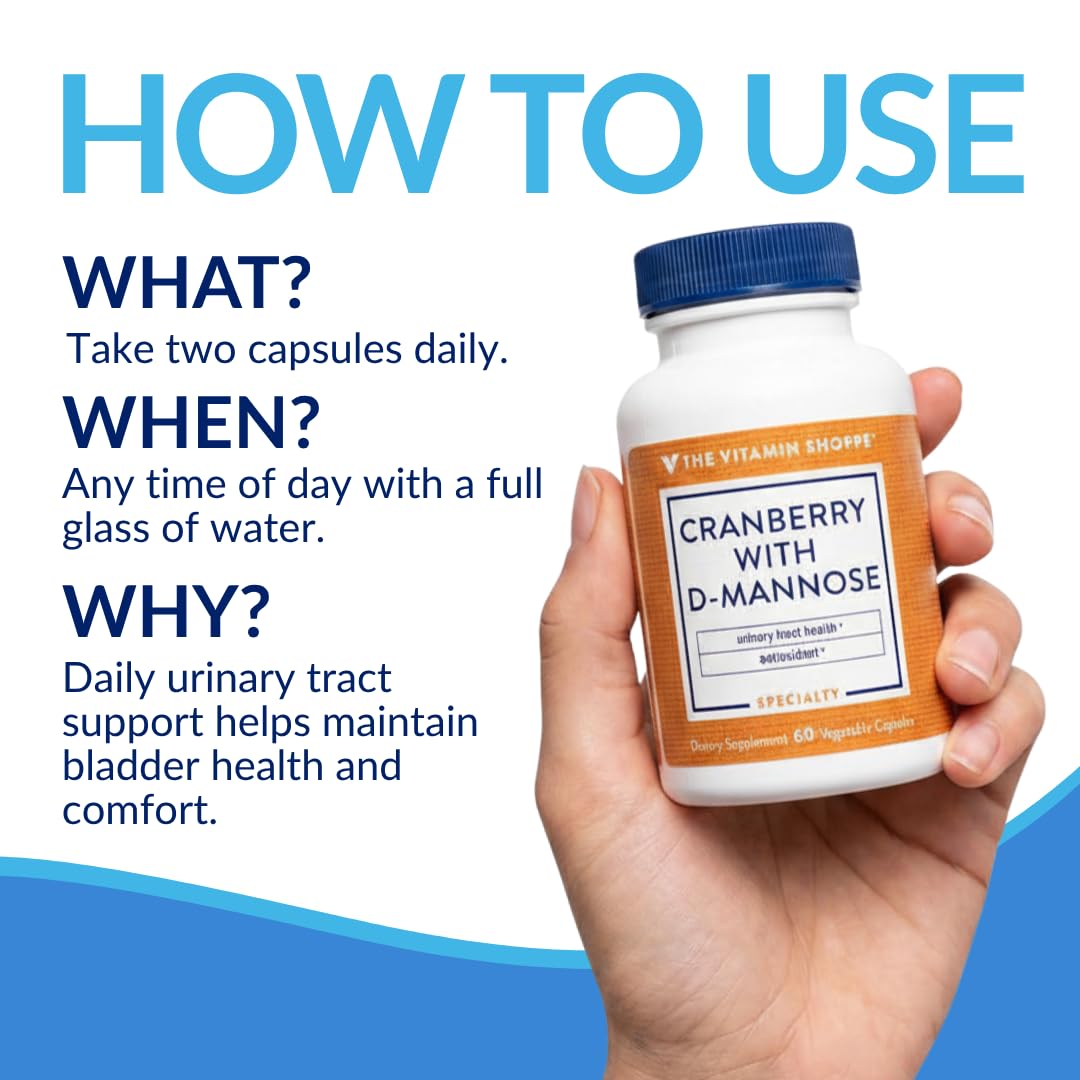 The Vitamin Shoppe Cranberry with D-Mannose Vegetarian Capsules - 60 Capsules - image 5