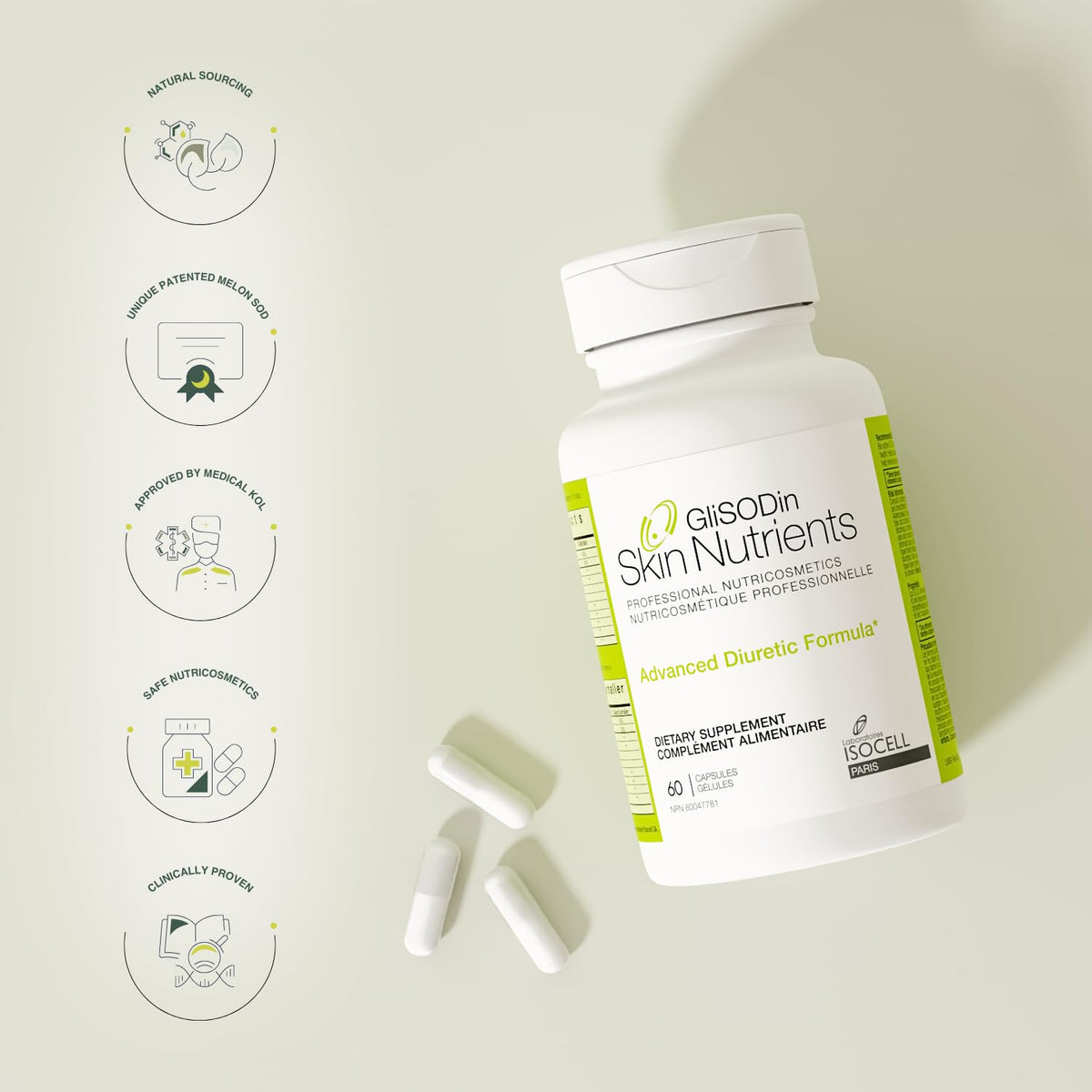 GliSODin Diuretic Natural Drainage Support - 60 Capsules - image 6