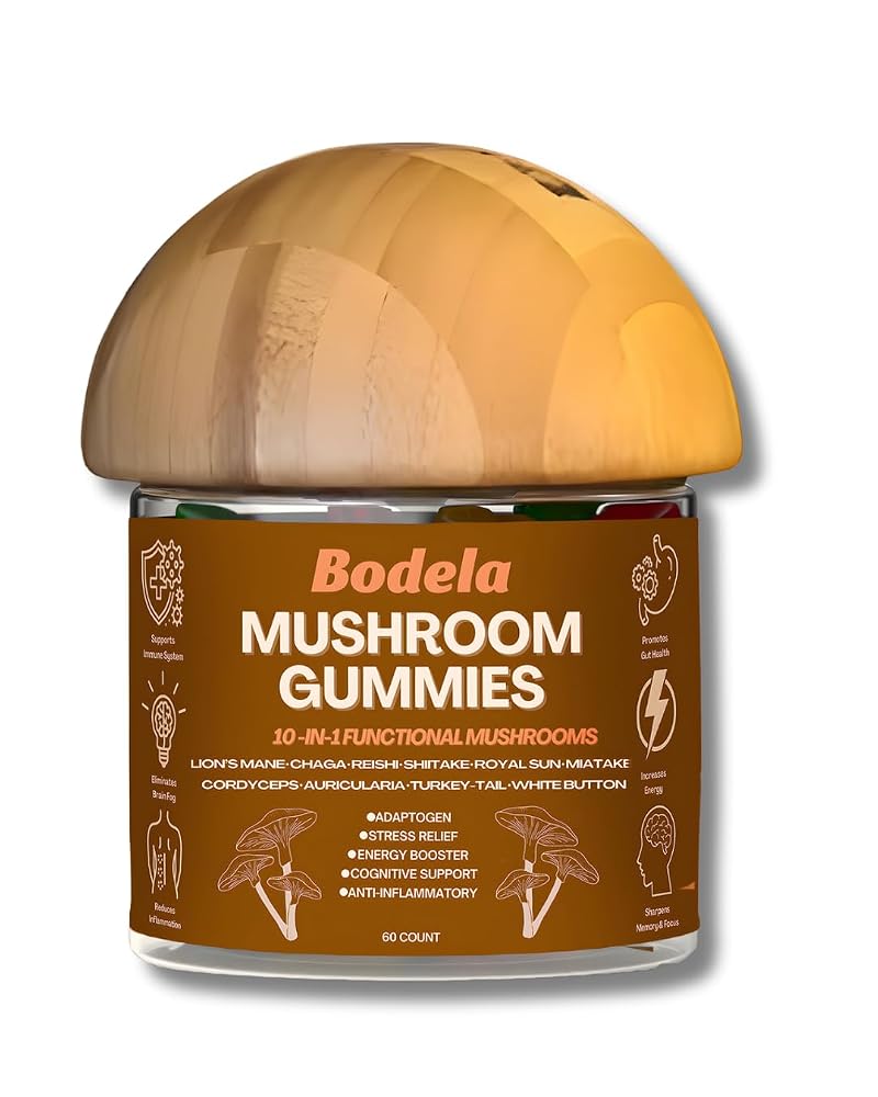 Bodela Functional Mushroom Gummies 10-in-1 - 60 Count