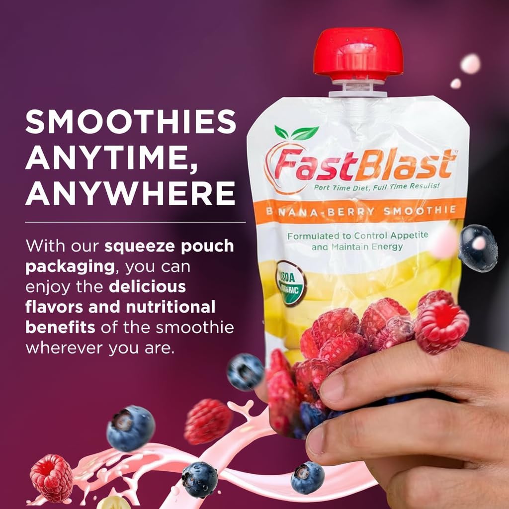 FastBlast Fruit Smoothie Pouches Banana Berry - 12 Pack - image 6