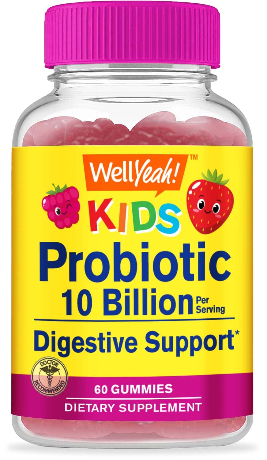 WellYeah Probiotics for Kids Gummies 10 Billion CFU - 60 Gummies