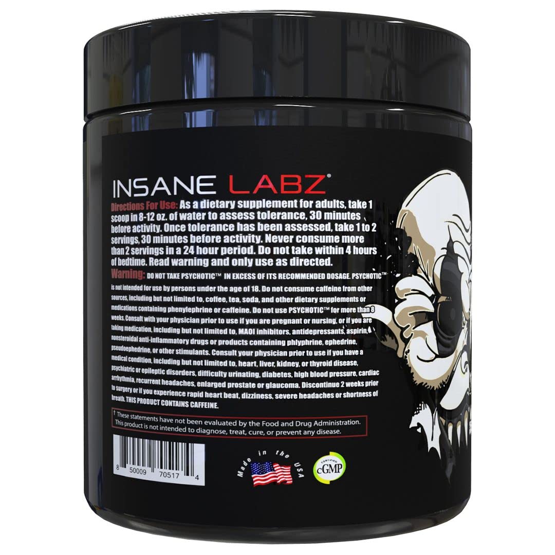 Insane Labz Psychotic Black Edition Mid Stimulant Pre Workout Powder