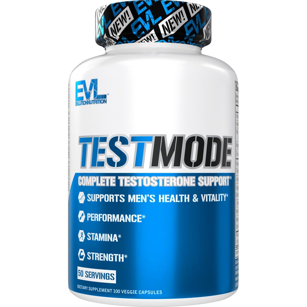 Evlution TestMode Testosterone Support for Men - 100 Capsules