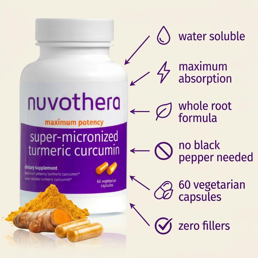 Nuvothera Super-Micronized Turmeric Curcumin Capsules - 120 Capsules - image 2