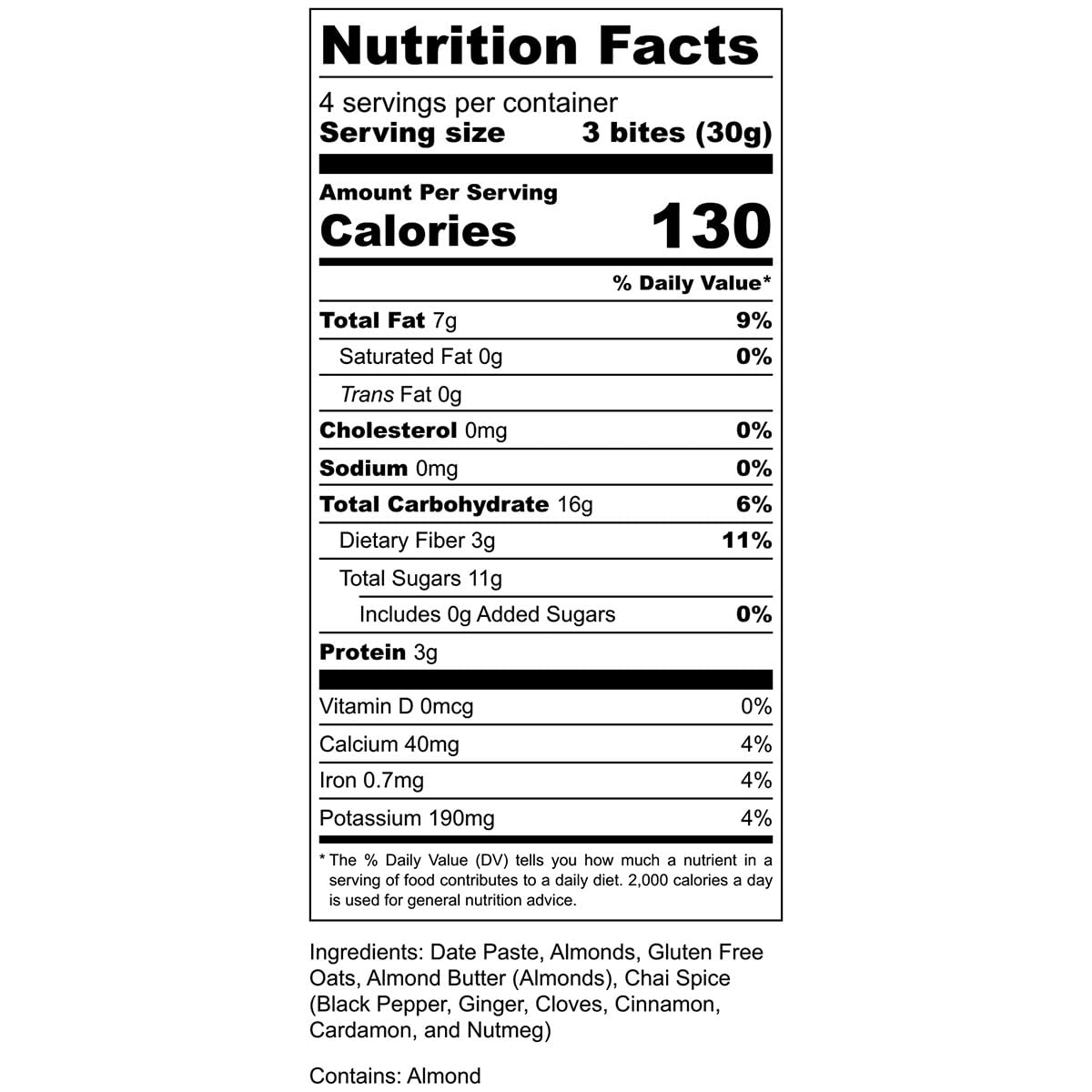 AMG Snacks Almond Chai Energy Bites - 36 Bites (3 Pouches) - image 3