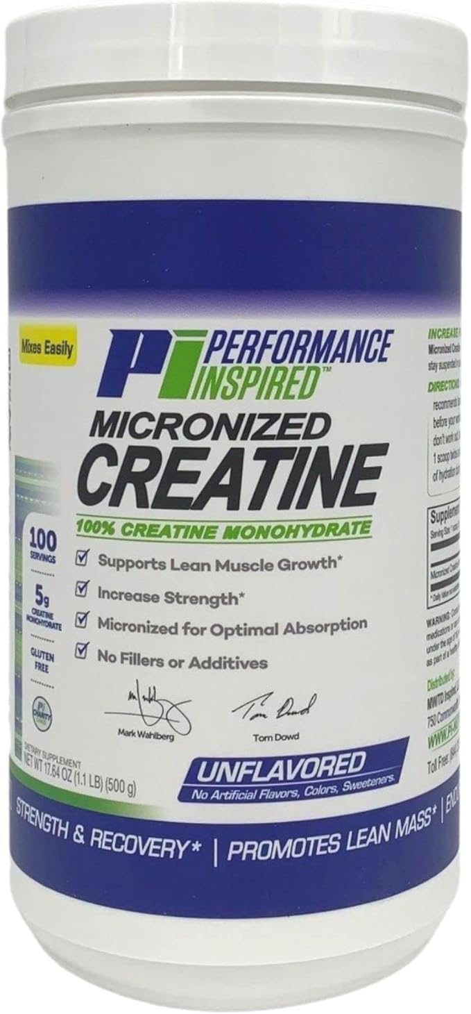 PERFORMANCE INSPIRED Micronized Creatine Monohydrate 5G - 100 Servings