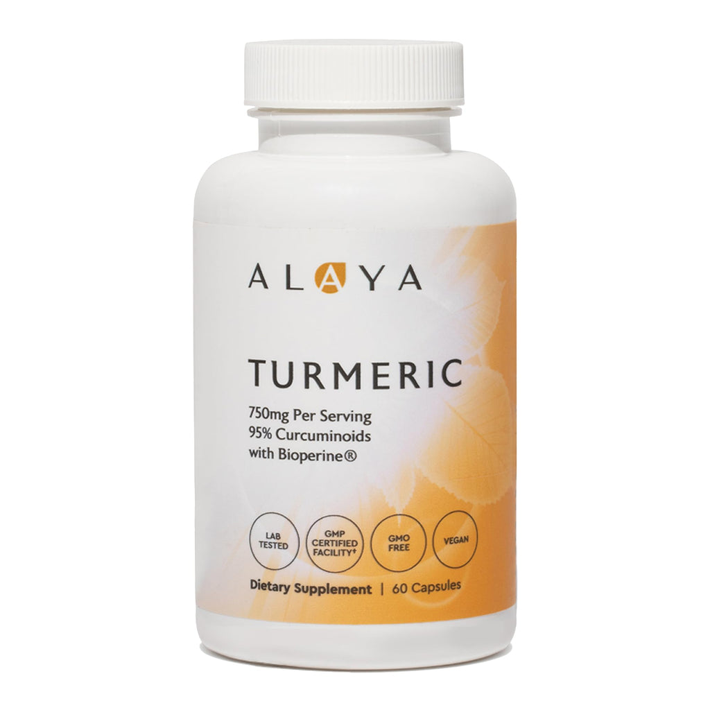 Alaya Naturals Turmeric Curcumin 750mg with BioPerine - 60 Capsules