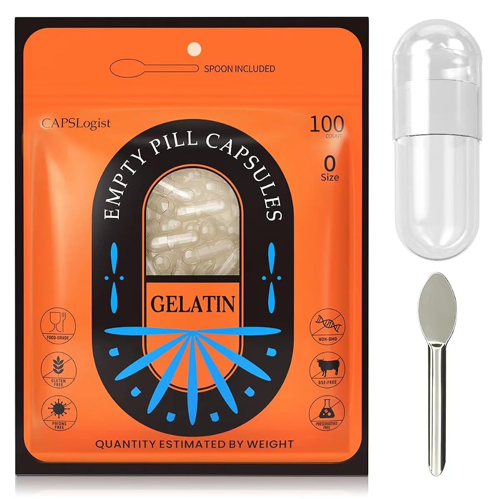 CAPSLogist Size 0 Gelatin Empty Capsules