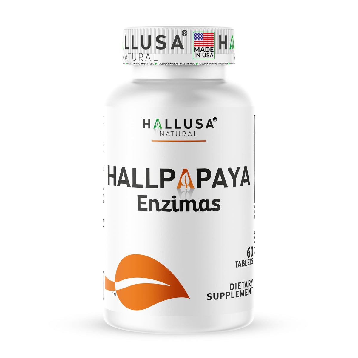 Hallusa Natural Papaya Enzymes Digestive Support - 60 Tablets
