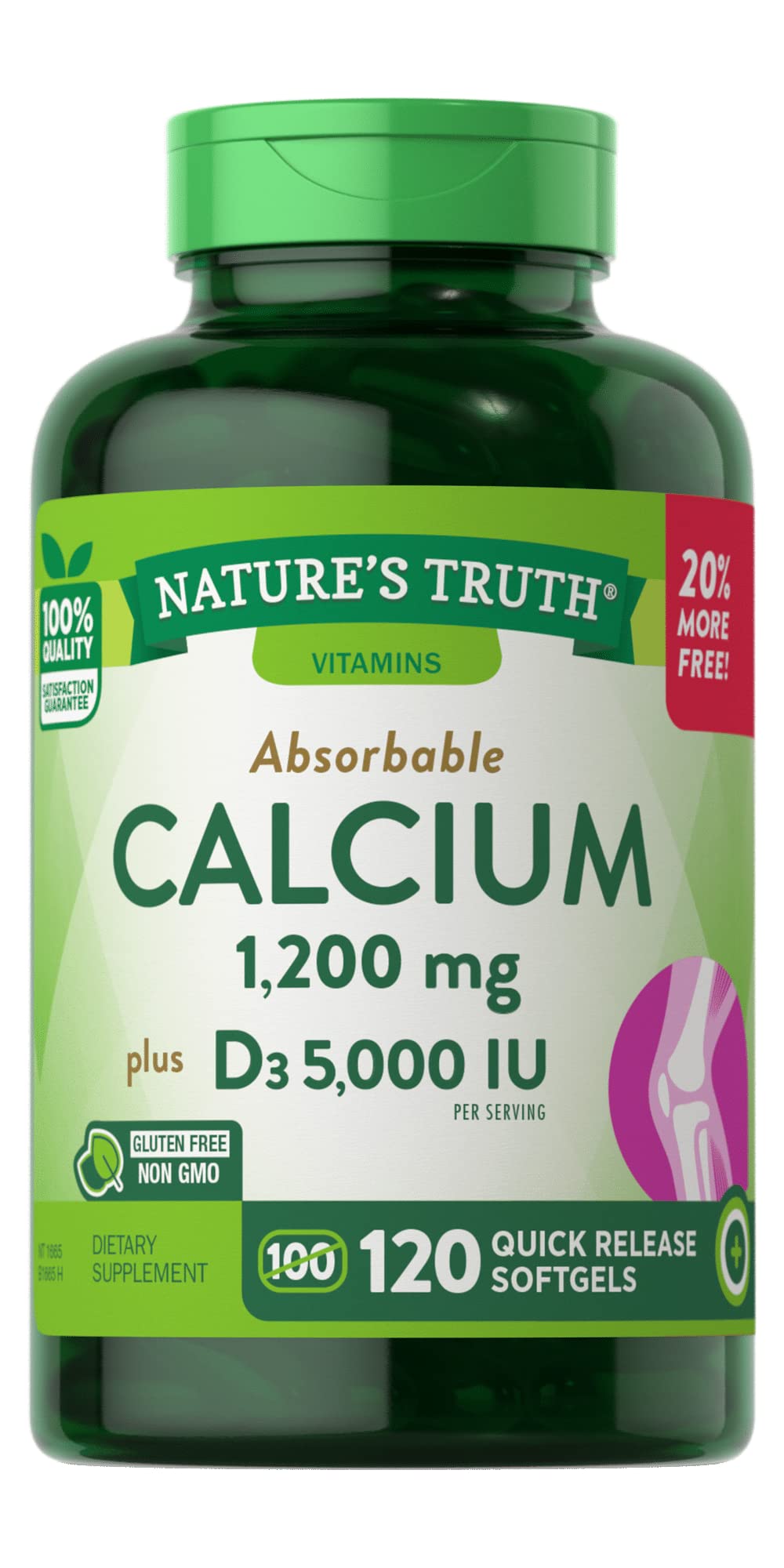 Nature's Truth Absorbable Calcium 1200 mg Plus D3 - 240 Softgels