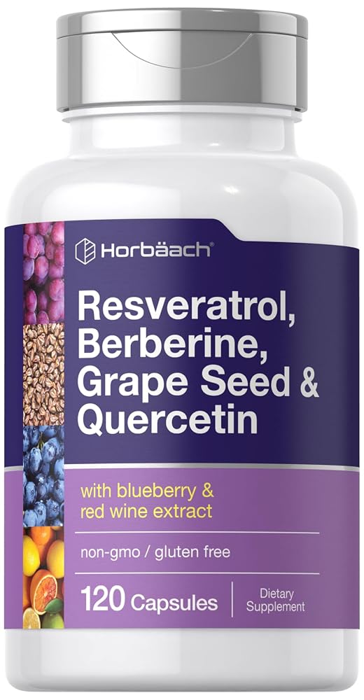 Horbäach Resveratrol Berberine Grape Seed & Quercetin - 120 Capsules