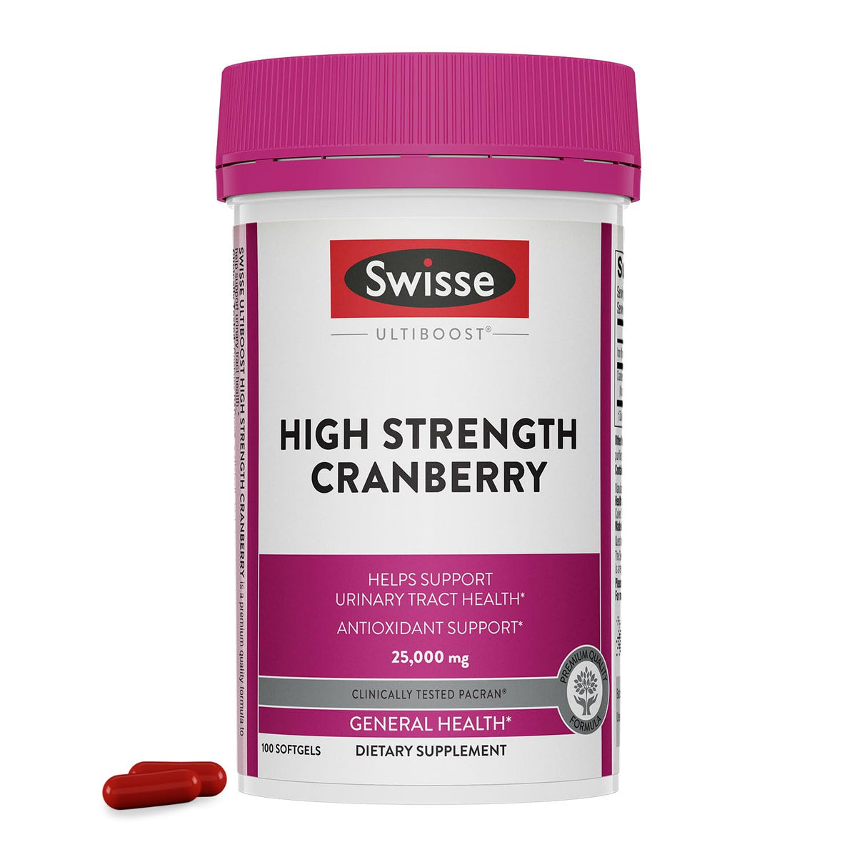 Swisse Cranberry Extract 500mg Urinary Tract Support - 100 Softgels