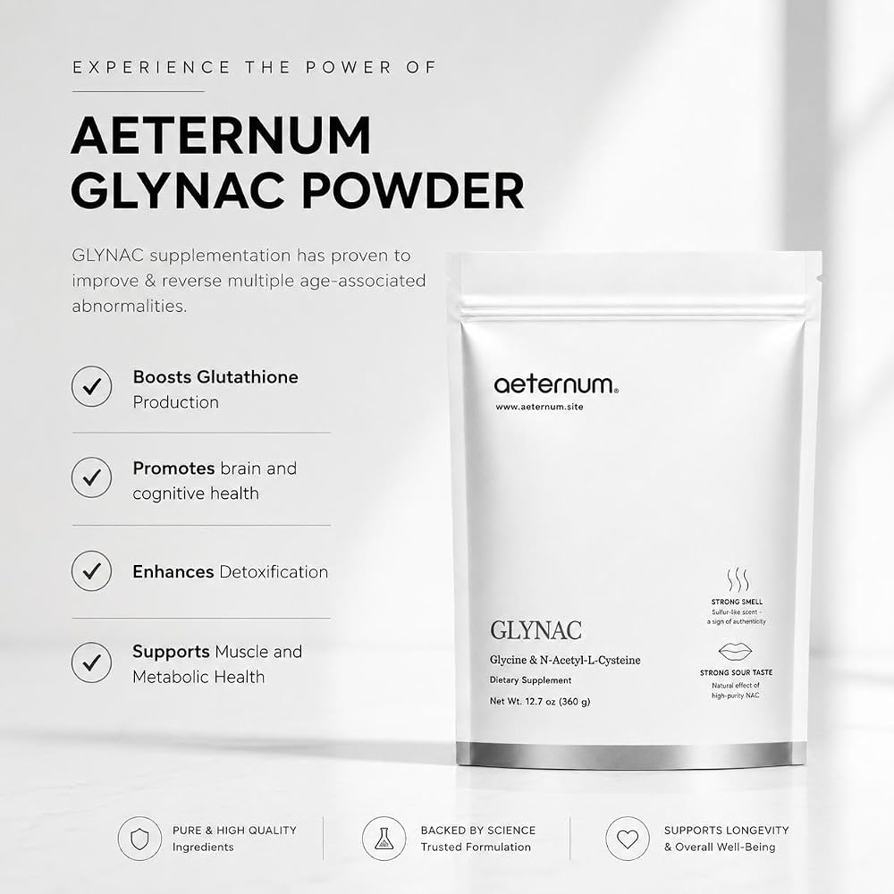 aeternum GLYNAC Powder Glycine & NAC - 360g - image 7