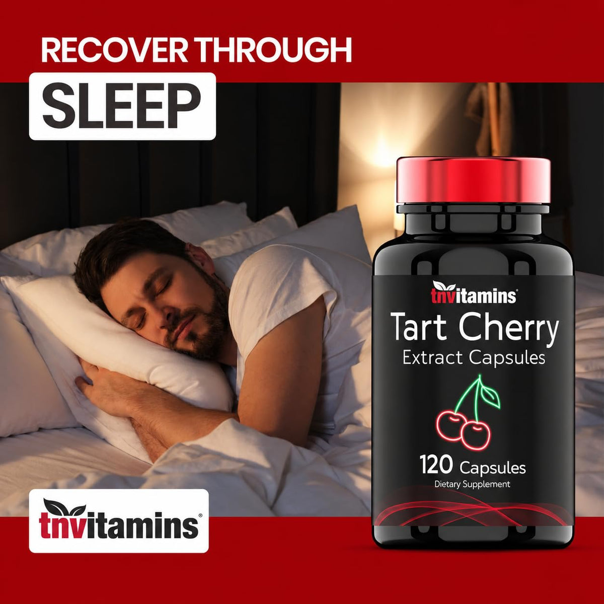 TNVitamins Tart Cherry Extract Capsules 240 mg - 120 Capsules - image 3