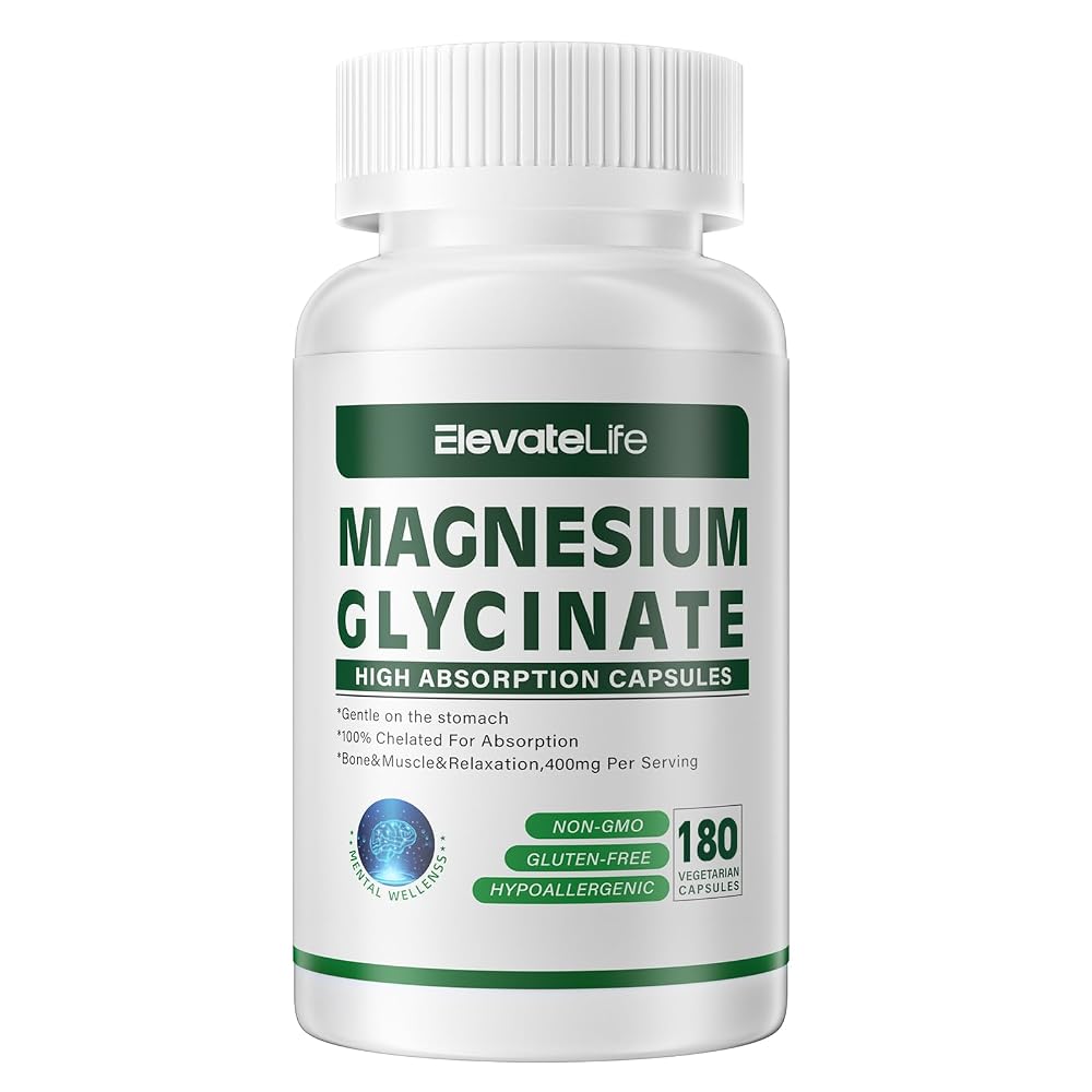 ElevateLife Magnesium Glycinate 400 MG per Serving 100% Chelated
