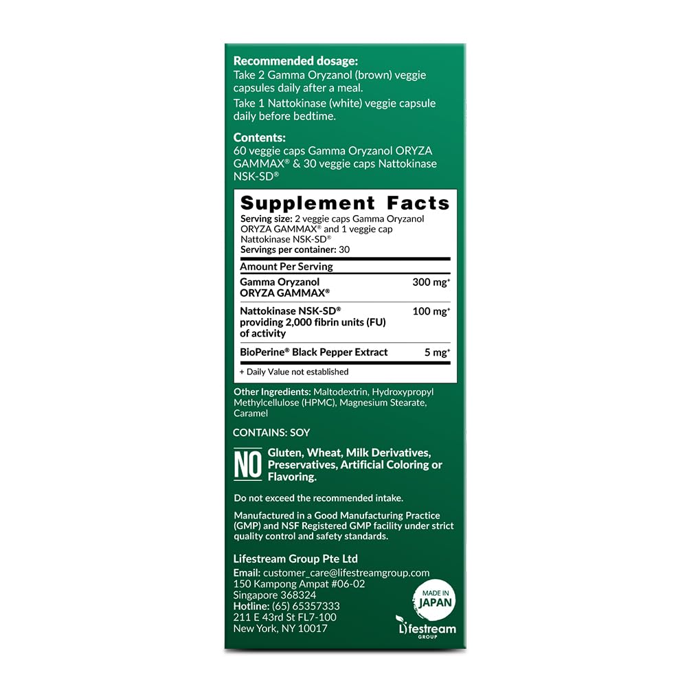 LABO Nutrition VesseCLEAR CX: Nattokinase NSK-SD + Gamma Oryzanol