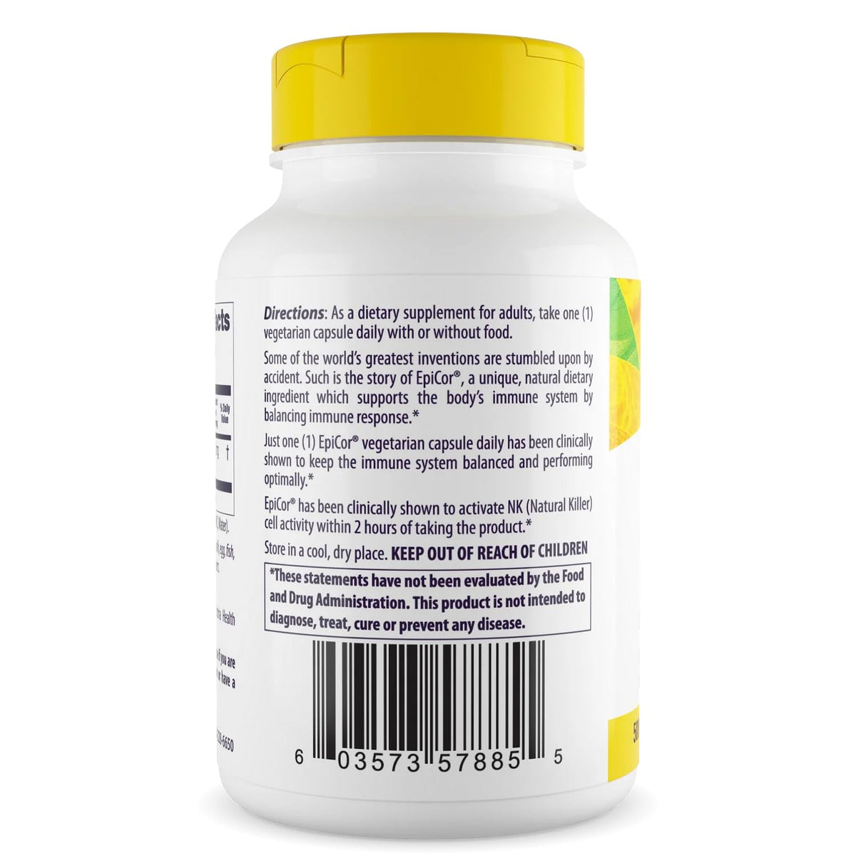 Healthy Origins EpiCor Dried Yeast 500 mg - 150 Vegetarian Capsules - image 3