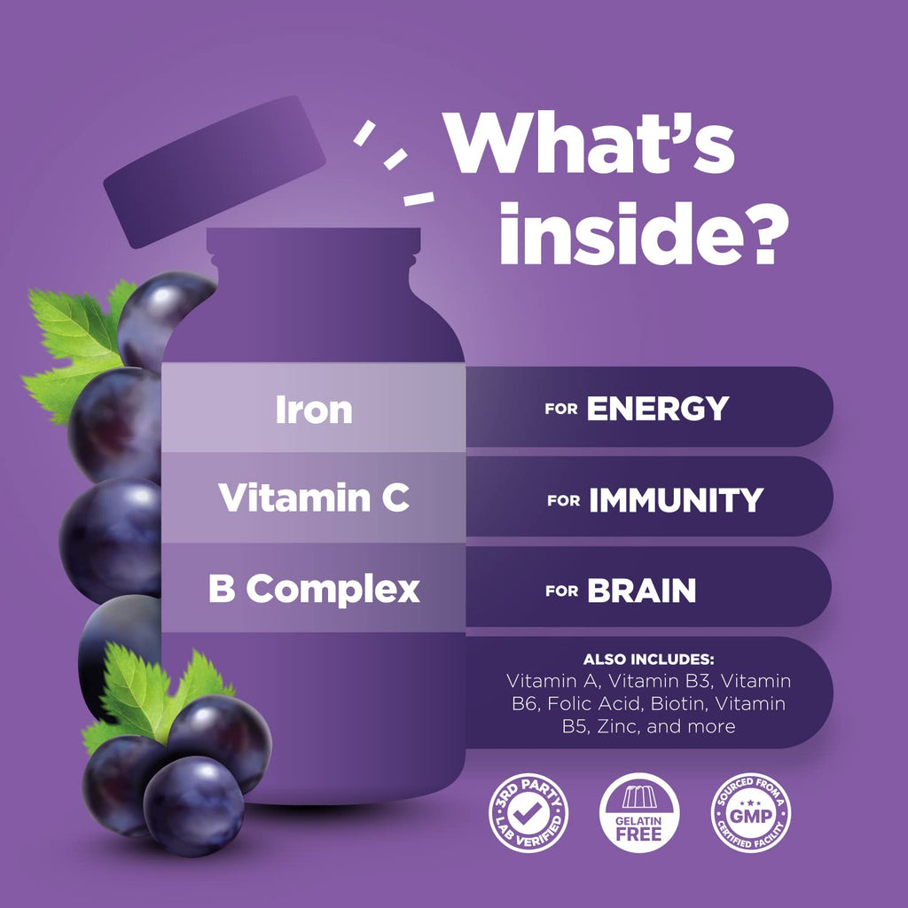 Phytoral Iron Gummies with B Complex Vitamins - 60 Count - image 3