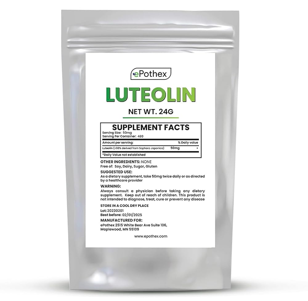 ePothex Pure Luteolin Powder Brain & Nervous System Support - 24g