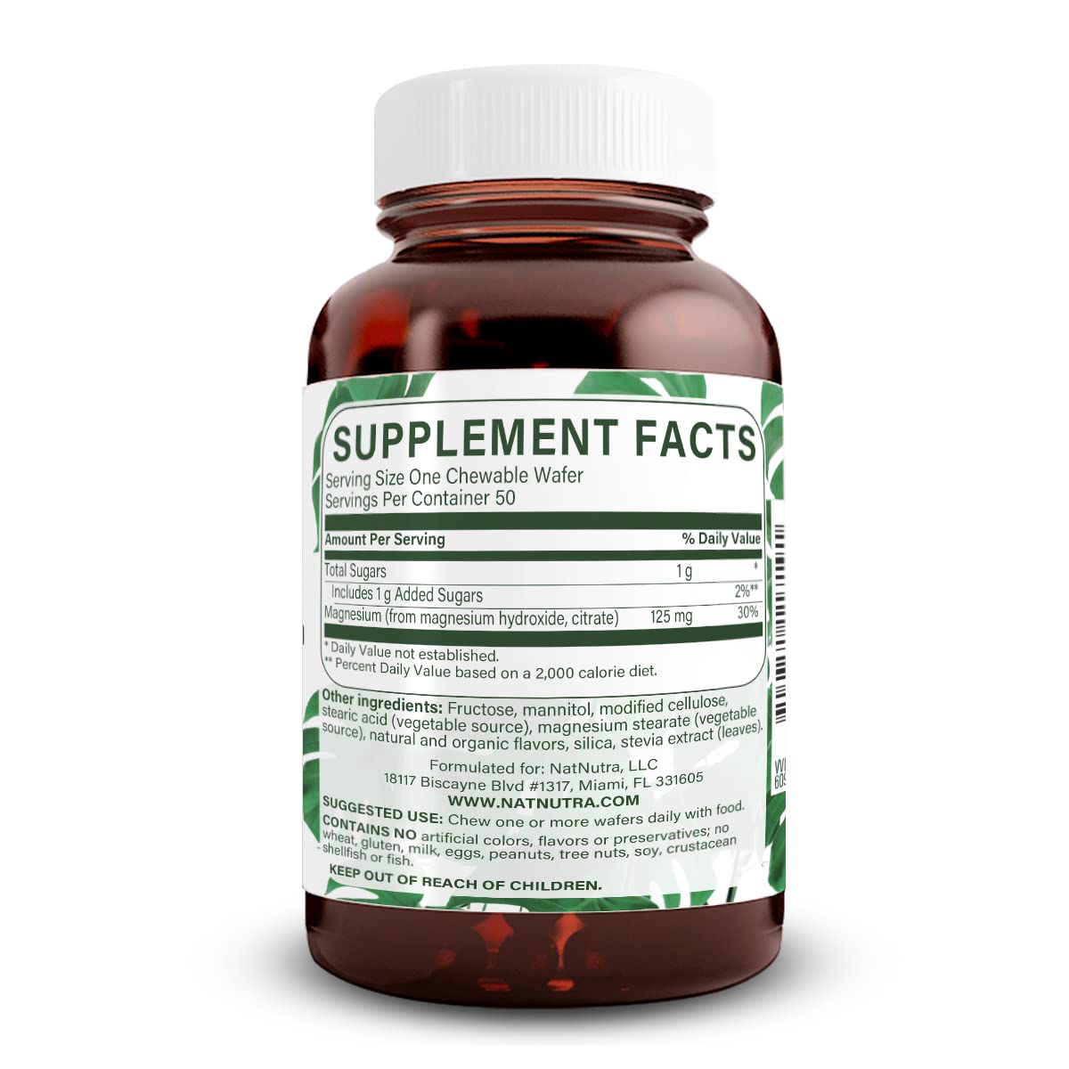Natural Nutra Chewable Magnesium 125mg - 50 Vegan Wafers - image 2